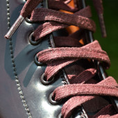 Flat Wide Waxed Boot Laces - 54" Burgundy - Front