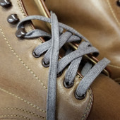 Flat Wide Waxed Boot Laces - 54" Gray - Outer Side