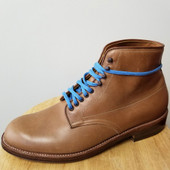 Flat Wide Waxed Boot Laces - 54" Cobalt - Front