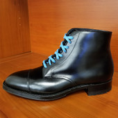 Flat Wide Waxed Boot Laces - 54" Cobalt - Back