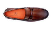 Martin Dingman Men's Braided Bit Loafer Bourbon Pebble Grain Leather - Back