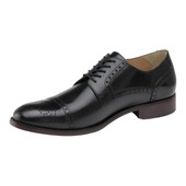 Johnston Murphy Men's Lewis Cap Toe 15-3217 Black Full Grain - Front