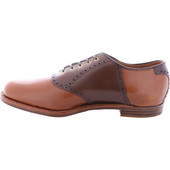Alden Men's D2319 - Saddle Oxford - Tan Burnished with Dark Brown Calf Saddle - Inside