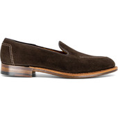 Alden Men's D5107 Pump Loafer Moc Toe Chocolate Suede - Outer Side