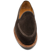 Alden Men's D5107 Pump Loafer Moc Toe Chocolate Suede - Front