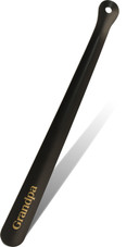 Metal Shoe Horn 16 in - Made in the USA - Classic Black-Gold Grandpa - Main Image