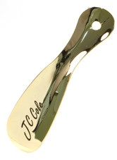 Metal Shoe Horn 8 in - Made in the USA - Polished Gold JC Cole - Inside