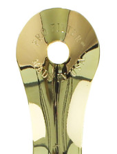 Metal Shoe Horn 8 in - Made in the USA - Polished Gold JC Cole - Back