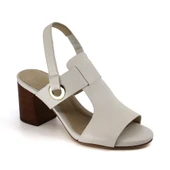 Cole Haan Women's W18154 - Adele Sandal 65mm Ivory Tumble Leather/Dark Natural - Main Image