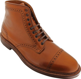 Alden Men's 39702 - Perforated Cap Toe Boot - Snuff Suede