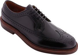 Alden Shoes Men's Long Wing Blucher D8515 Black Calfskin Loading Image
