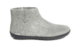 Glerups Unisex Felt Boots With Rubber Sole GR-01-02 Grey-Black Loading Image
