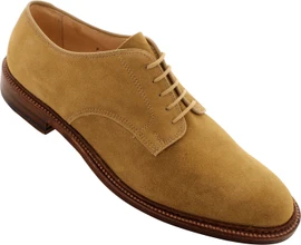 Alden Men's 29332F - Plain Toe Blucher Flex Welt - Tan Suede Loading Image