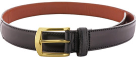 Alden Belts 30mm Calf Dress Belt - Dark Brown-Nickel