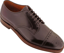 Alden Men's 4398 - 6 Eyelet Cap Toe Blucher - Color 8 Shell Cordovan Loading Image