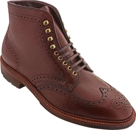 Alden Shoes Men's Wing Tip Boot D9838HC Brown Scotch Grain Loading Image