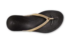 Olukai Women's Hoopio Leather 20290-GL40 Gold-Black
