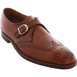 Alden Men's D9537 - Monk Strap Medallion Wing-Tip Burnished Tan Calfskin Loading Image