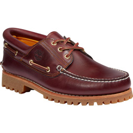 Timberland Men's Authentic 3-Eye Lug Handsewn Boat Shoe TB050009648 Burgundy Loading Image