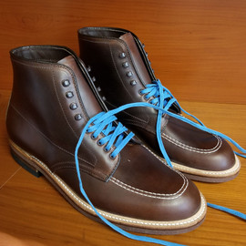 Flat Wide Waxed Boot Laces - 54" Cobalt
