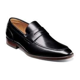 Florsheim Men's Sorrento Moc Toe Penny Loafer 14294-001 Black Loading Image