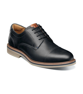 Florsheim Men's Norwalk Cap Toe Oxfo 13368-010 Black Ch Loading Image