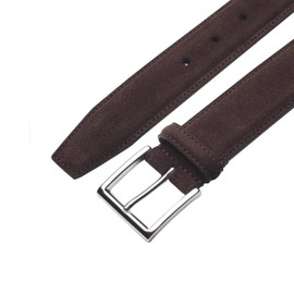 Crockett and Jones Men's Suede Belt - Tobacco Suede - The Shoe Mart
