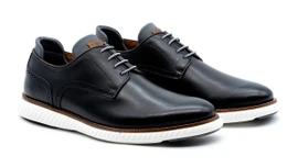 Martin Dingman Men's Plain Toe Black Hand Stained Calf Loading Image
