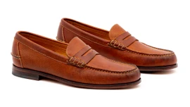 Martin Dingman Men's Penny Loafer Chestnut Oiled Saddle Leather Loading Image