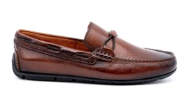Martin Dingman Men's Braided Bit Loafer Bourbon Pebble Grain Leather