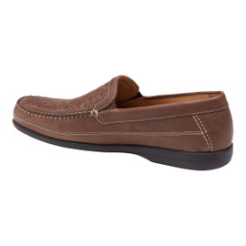 Johnston Murphy Men's Locklin Woven Venetian 25-3996 Tan Oiled Full Grain Leather