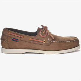 Sebago Men's Docksides Portland Nubuck 7000GA0-ACO Brown Dk-Yellow Gold Loading Image