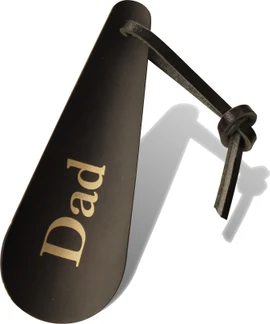Metal Shoe Horn 4.5 in - Made in the USA - Classic Black-Gold Dad Loading Image