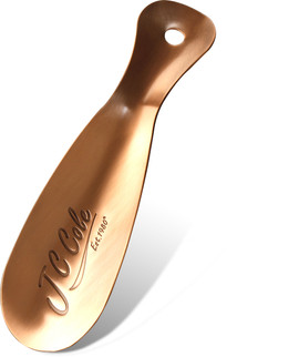 Metal Shoe Horn 8 in - Made in the USA - Antique Brushed Copper JC Cole Loading Image