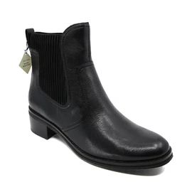 Cole Haan Women's W24297 - Peetz Bootie 45 Water-Resistant Black Rocky Leather/Black Loading Image
