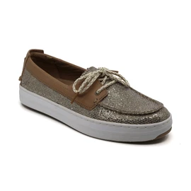 Cole Haan Women's W19788 - Cloudfeel Weekender Boat Shoe Gold Metallic Loading Image