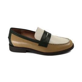 Cole Haan Women's W24678 - Sophia Loafer Ivory/Dark Kombu Green
