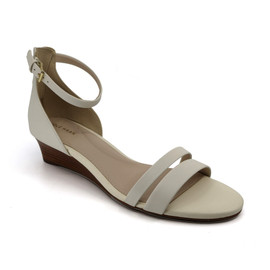 Cole Haan Women's W19579 - Abriella Wedge Sandl Ivory Leather Loading Image