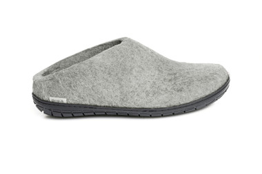 Glerups Unisex Felt Slippers With Rubber Sole BR-01-02 Grey-Black - Main Image