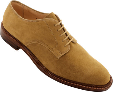 Alden Men's 29332F - Plain Toe Blucher Flex Welt - Tan Suede - Main Image