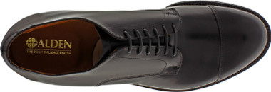 Alden Men's 558 - Straight Tip Blucher Oxford - Black Calfskin