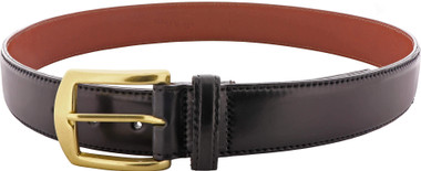 Alden Belts 1.5 Inch Casual Shell Cordovan Belt - Black-Gold - Main Image