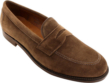 Alden Men's 9697F - Penny Loafer Flex Welt - Dark Brown Suede - Main Image