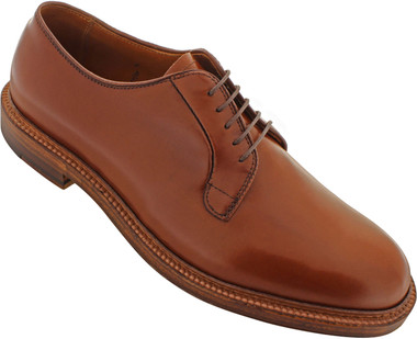 Alden Men's 9528 - Plain Toe Blucher - New Dark Tan Calfskin - Main Image