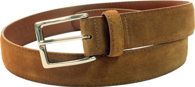 Alden Belts 35mm Suede Dress Belt - Snuff-Nickel - Main Image