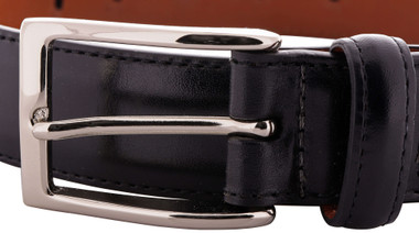 Alden Belts 30mm Calf Dress Belt - Black-Nickel - The Shoe Mart