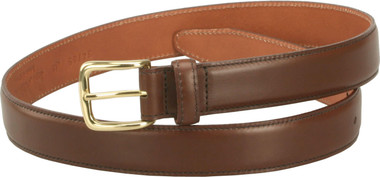 Alden Belts 30mm Calf Dress Belt - Dark Brown-Gold - Main Image