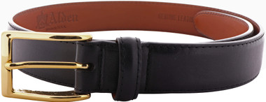 Alden Belts 30mm Calf Dress Belt - Black-Gold - Main Image