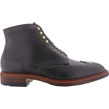 Alden Shoes Men's Wing Tip Boot D9839HC Black Scotch Grain - The