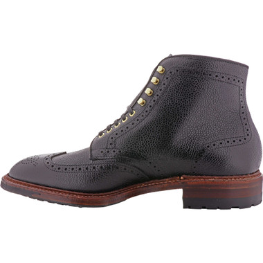 Alden Shoes Men's Wing Tip Boot D9839HC Black Scotch Grain - The